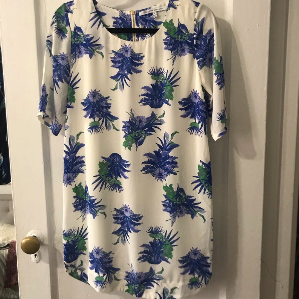Collective concepts white floral dress